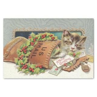 A Merry Christmas Cat in the Mail Tissue Paper