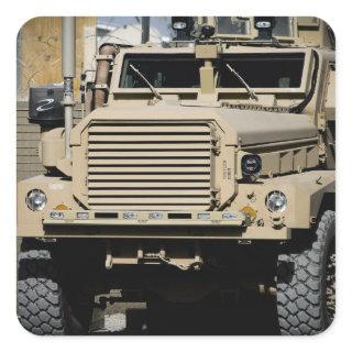 A mine-resistant, ambush-protected vehicle square sticker
