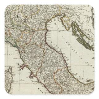 A new map of Italy with the islands of Sicily Square Sticker