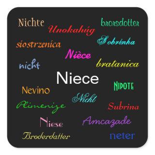 "A Niece's Birthday I" Customizable  Square Sticker