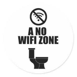 A no wifi free zone classic round sticker