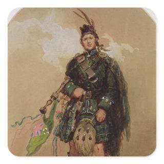 A Piper of the 79th Highlanders at Chobham Square Sticker
