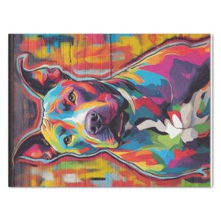 A Pop Art Pitbull Bright and Bold Decoupage  Tissue Paper