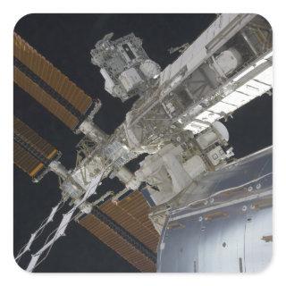 A portion of the International Space Station 3 Square Sticker