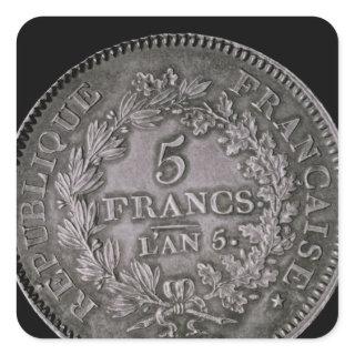 A pound of twenty sols square sticker