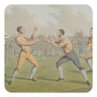 A Prize Fight, aquatinted by I. Clark, pub. by Tho Square Sticker