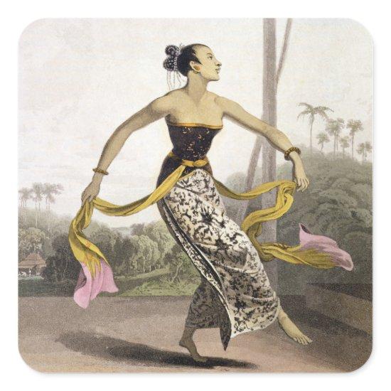 A Ronggeng or Dancing Girl, plate 21 from Vol. I o Square Sticker
