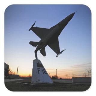 A scale model of an F-16 C Fighting Falcon Square Sticker