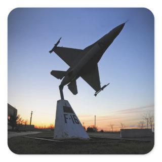 A scale model of an F-16 C Fighting Falcon Square Sticker