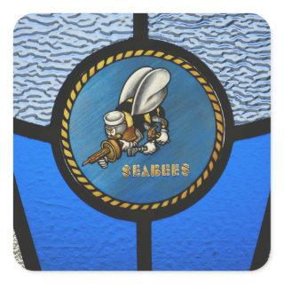 A single Seabee logo Square Sticker