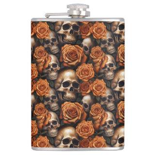 A Skull and Roses Series Design 9 Flask