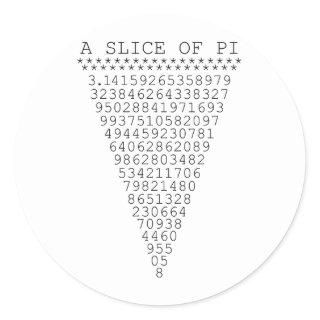 A Slice of Pi Numbers Classic Round Sticker