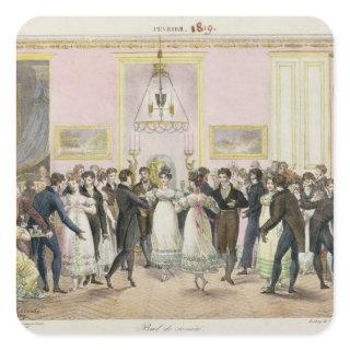 A Society Ball, engraved by Charles Etienne Square Sticker