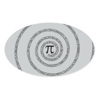 A sPIral on Pi Click Customize Change Grey Color Oval Sticker