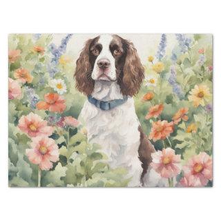 : A Springer Spaniel's in Flowers Decoupage Tissue Paper