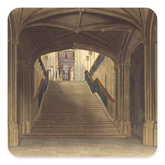 A Staircase, Windsor Castle, from 'Royal Residence Square Sticker