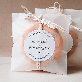 A Sweet Thank You Wedding Sweets Favor Classic Round Sticker