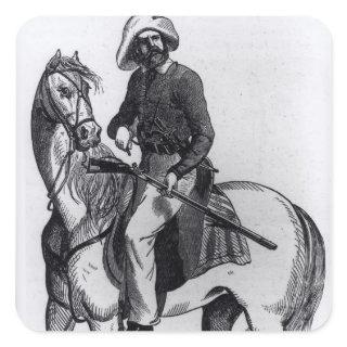 A Texas Ranger Square Sticker