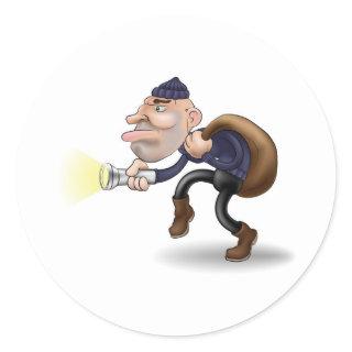 a thief in the night classic round sticker