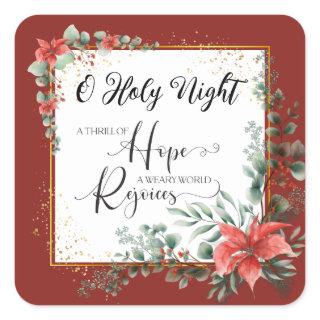 A Thrill of Hope Weary World Rejoices Christmas Square Sticker