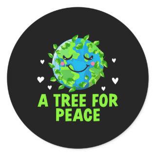 A Tree For Peace Trees Sustainable Woods Zero Wast Classic Round Sticker