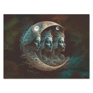 A Triple Goddess Moon Decoupage Tissue Paper