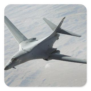 A US Air Force  B-1B Lancer on a combat patrol Square Sticker