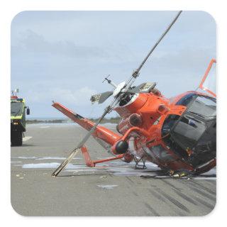 A US Coast Guard MH-65 Dolphin helicopter crash Square Sticker