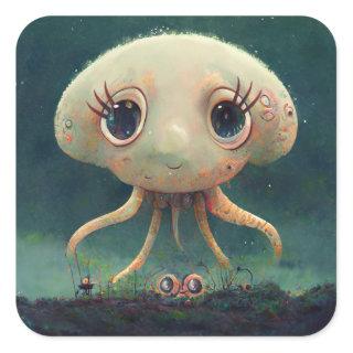 A very cute octopus friend! square sticker