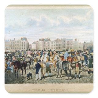 A View in Smithfield engraved by F.C. & C. Lewis Square Sticker