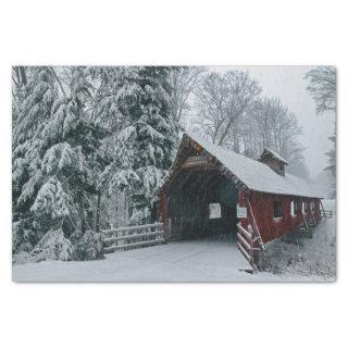 A Welcoming Barn on a Snowy Day Tissue Paper