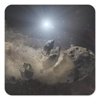 A white dwarf star square sticker