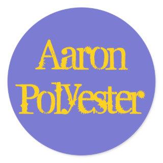 Aaron Polyester Classic Round Sticker