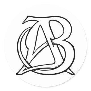 AB Monogram Classic Round Sticker