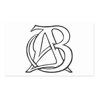AB Monogram Rectangular Sticker