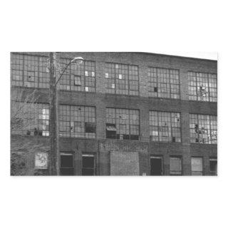 Abandoned Manufacturing Building Rectangular Sticker