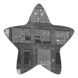 Abandoned Manufacturing Building Star Sticker