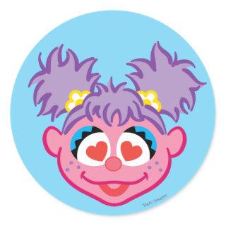 Abby Smiling Face with Heart-Shaped Eyes Classic Round Sticker