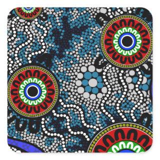 Aboriginal Art - Camping Square Sticker