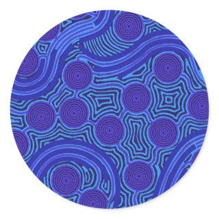 Aboriginal Art - Circles & Lines Classic Round Sticker