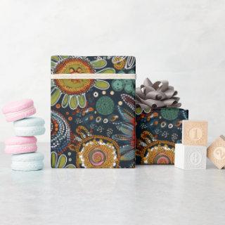 Aboriginal art style  flowers