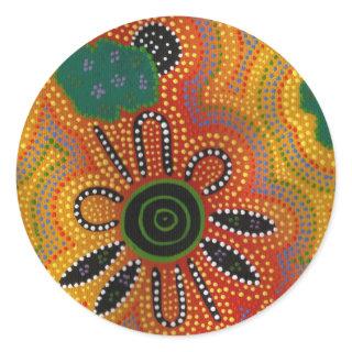 Aboriginal Artwork Classic Round Sticker