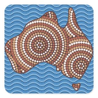 Aboriginal Australia dot painting Square Sticker