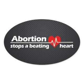 Abortion Stops a Beating Heart, Pro-Life Oval Sticker