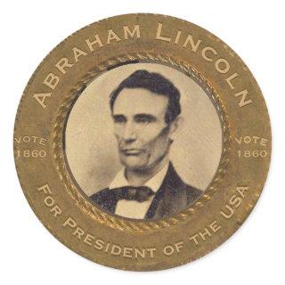 Abraham Lincoln Campaign Button Classic Round Sticker