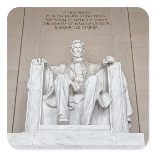 Abraham Lincoln Statue Square Sticker