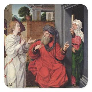 Abraham, Sara and an Angel, c.1520 Square Sticker