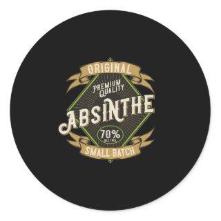 Absinthe - Green Fairy - 04 - dark Classic Round Sticker