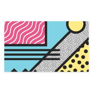 Abstract 80s memphis pop art style graphics rectangular sticker