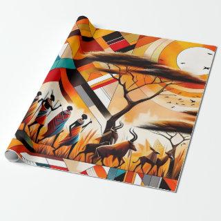 Abstract African Art Masai Geometric